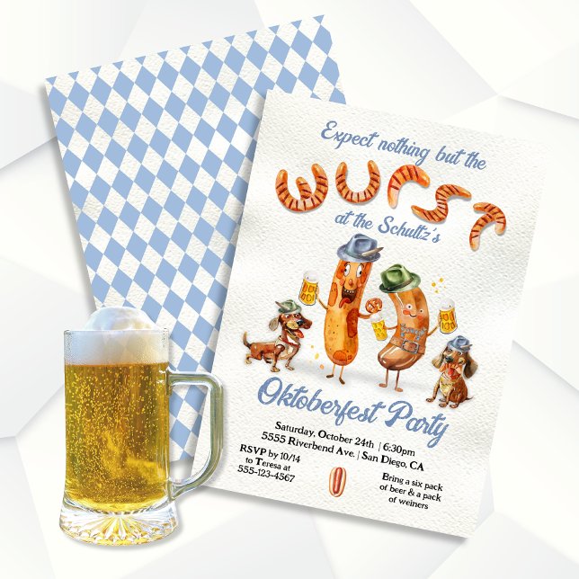 Wurst Oktoberfest Funny Party Inbjudningar (Skapare uppladdad)