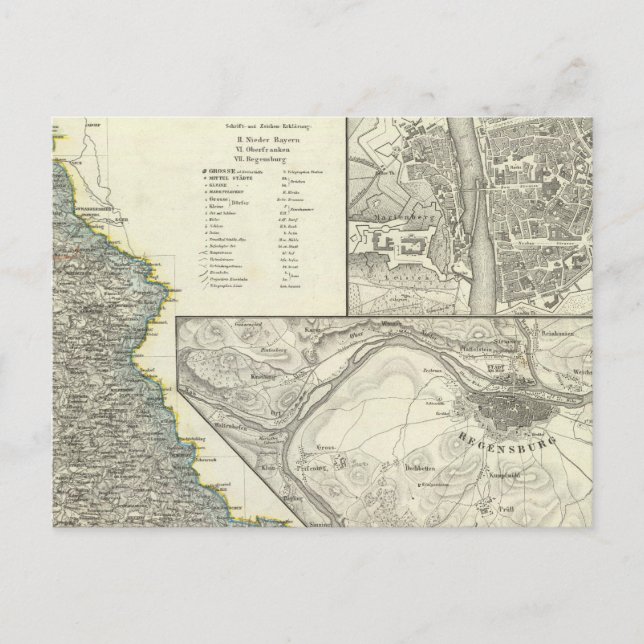 Wurzburg, Bayern, Regensburg Vykort (Framsida)