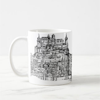 Würzburg Bayern Stadssiluett Minimalist Linjekonst Kaffemugg