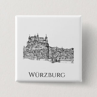 Würzburg Bayern Stadssiluett Minimalist Linjekonst Knapp