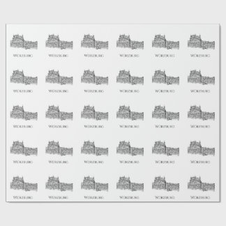 Würzburg Bayern Stadssiluett Minimalist Linjekonst Presentpapper