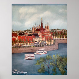 wurzburg - tyskland europe-oljemålning poster