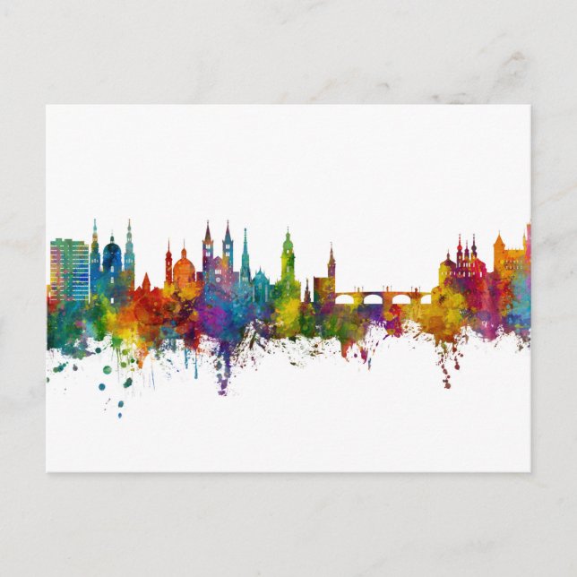 Würzburg Tyskland Panorama Vykort (Framsida)