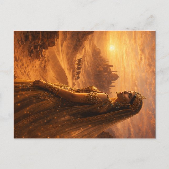 Wüstenprinzessin im Abendrot Vykort (Framsida)