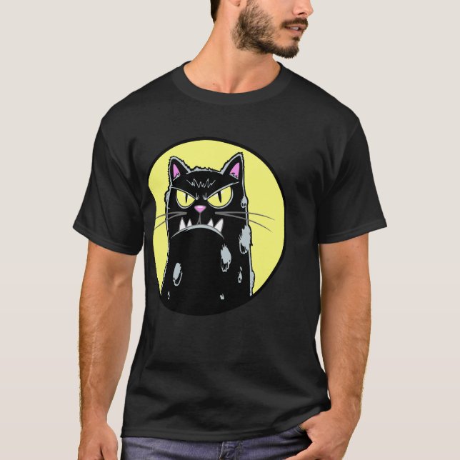 Wütende Katze T Shirt (Framsida)