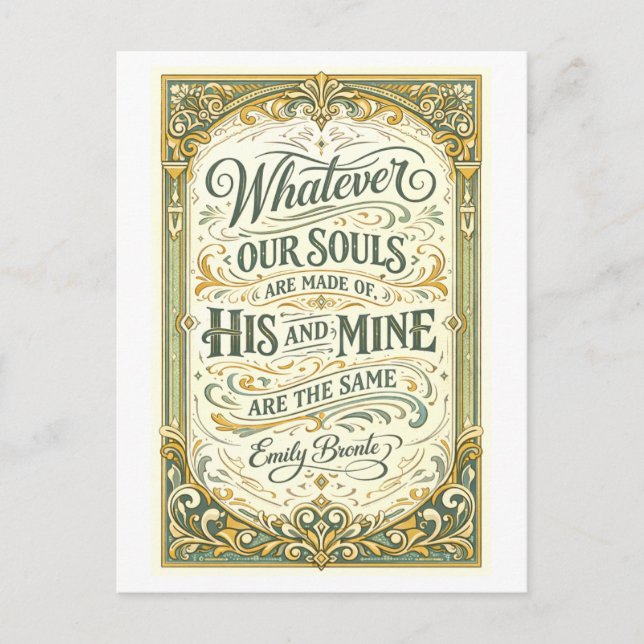 Wuthering Heights Bronte Quote Vykort (Framsida)