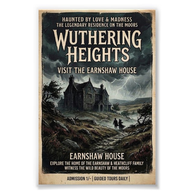 Wuthering Heights Gotisk Hedmarksväg Vintage Resa Fototryck (Framsidan)