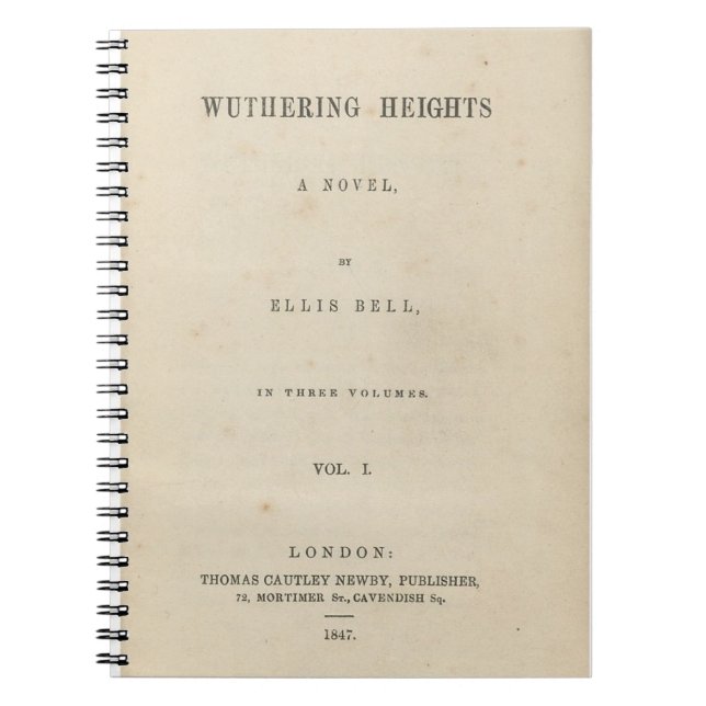 Wuthering Heights originalbokomslag 1847 Anteckningsbok (Framsidan)
