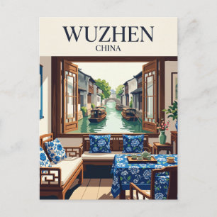 Wuzhen Water Town Säng och Frukost Interiör Kina Vykort