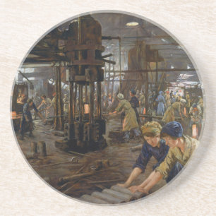 WW1 1918 Kvinnor som arbetar vid en fabrik i Munit Underlägg