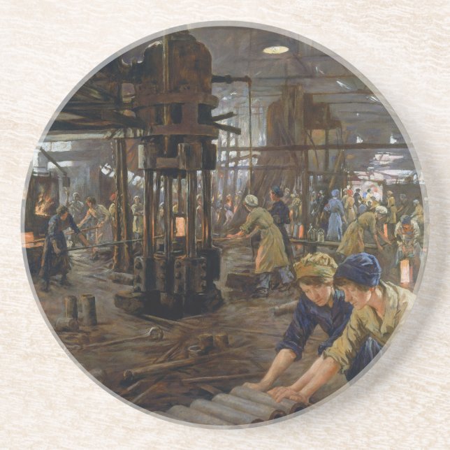 WW1 1918 Kvinnor som arbetar vid en fabrik i Munit Underlägg (Framsidan)