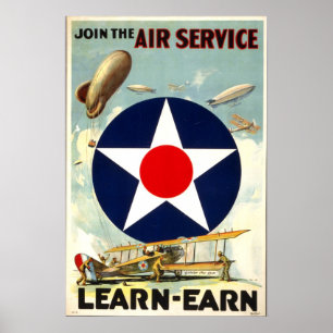WW1-arméns Luft-kår poster rekrytering