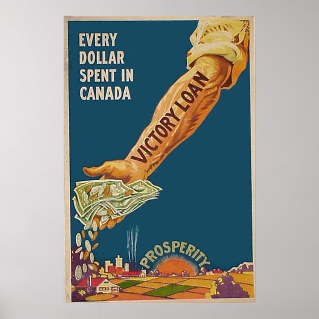 WW1 Canadian Patriotic Canada Prosperity Arm Poster (Framsidan)