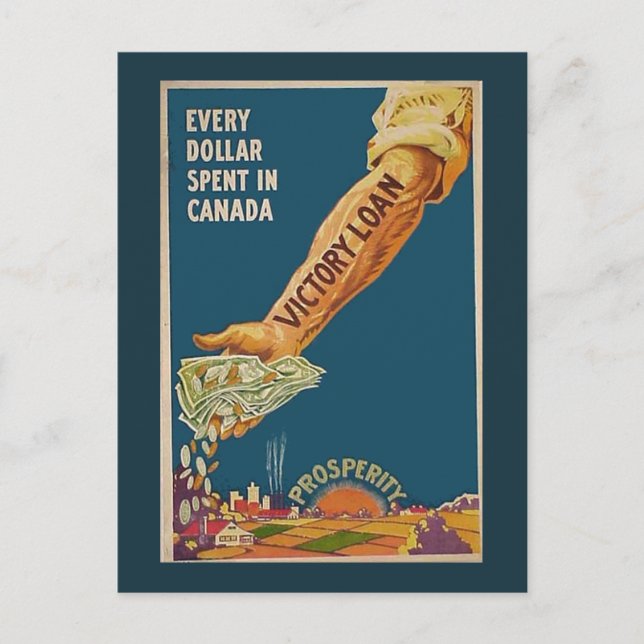 WW1 Canadian Prosperity Arm Vykort (Framsida)