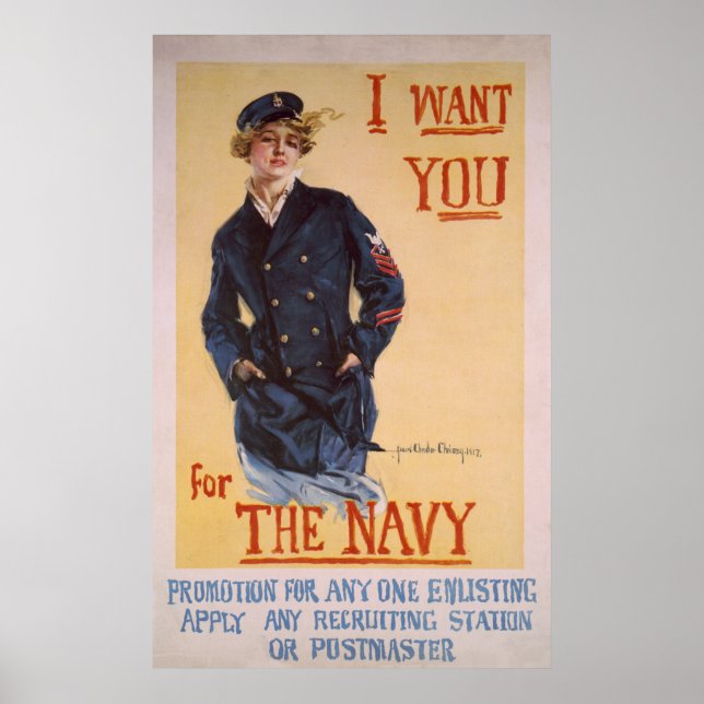 WW1-flottan - Poster eller skriv ut flottrekryteri (Framsidan)