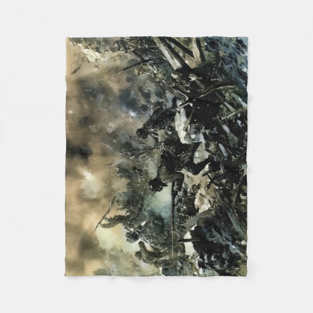 WW1 Fransk Striden mot Verdun-striden Fleecefilt (Framsidan)