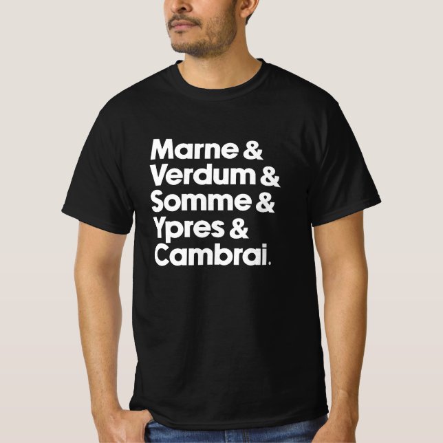WW1 Historic Battles  T Shirt (Framsida)