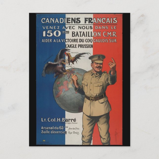 WW1-insamlingskort 1914 CANADA PROPAGANDA Vykort (Framsida)