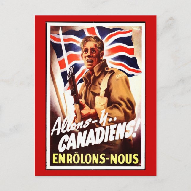 WW1-insamlingskort 1914 CANADA PROPAGANDA Vykort (Framsida)