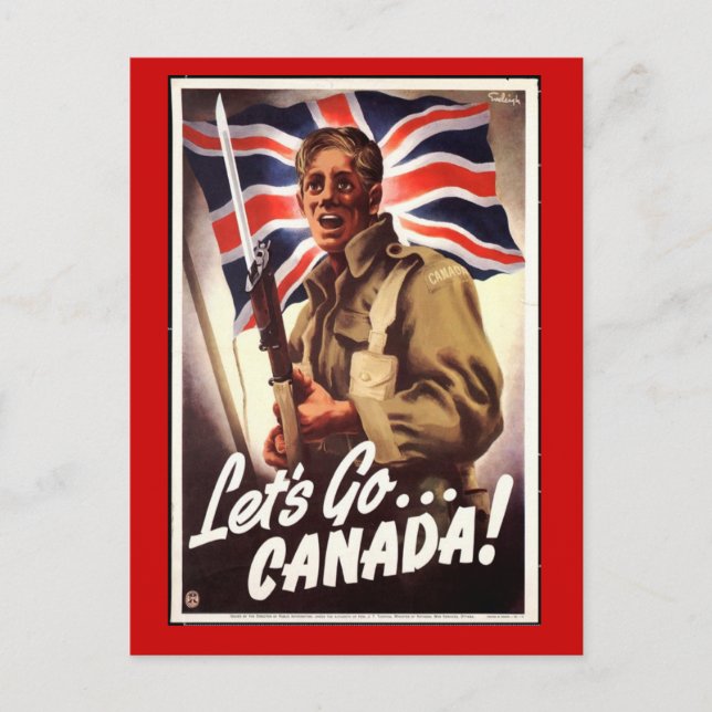 WW1-insamlingskort 1914 CANADA PROPAGANDA Vykort (Framsida)