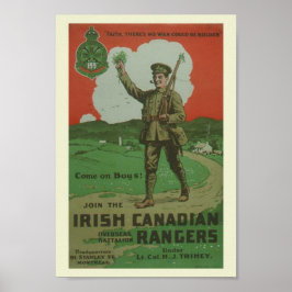 WW1 Irish Canadian Skogsväktares Poster