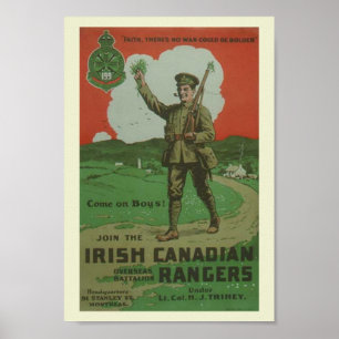 WW1 Irish Canadian Skogsväktares Poster