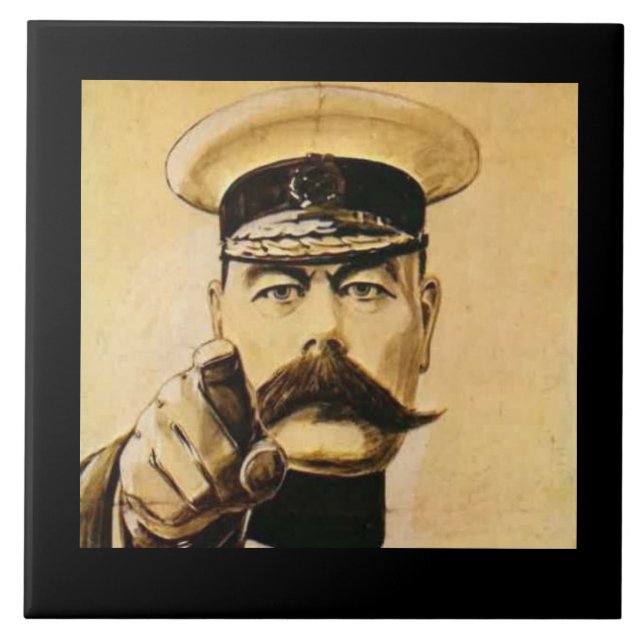WW1 Lord Kitchener Ceramic Feature Tile. Kakelplatta (Framsidan)