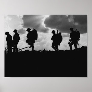 WW1 Soldier Silhouettes - slaget vid Broodseinde Poster