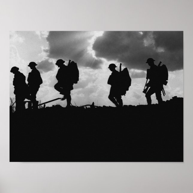 WW1 Soldier Silhouettes - slaget vid Broodseinde Poster (Framsidan)