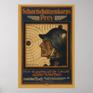 ww1 Tysk rekrytering poster för hajskyttar