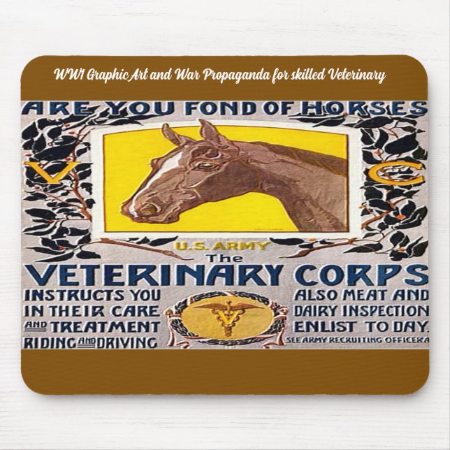 "WW1 Veterinärrekrytering Poster" Musmatta (Framsidan)
