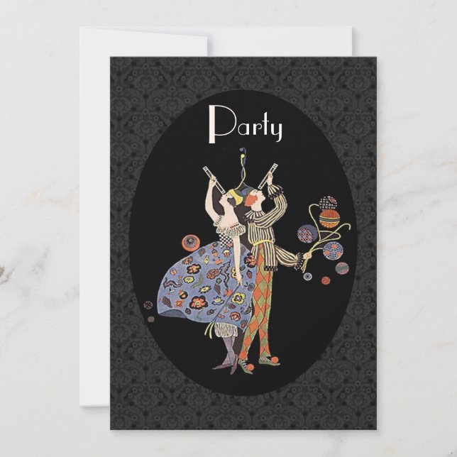 WW1 Vintage Art Deco Fest Personaliserad Inbjudningar (Framsida)