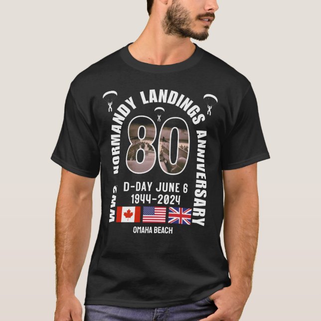 WW2 80-årsdagen D-DAY NORMANDY LANDINGS T Shirt (Framsida)