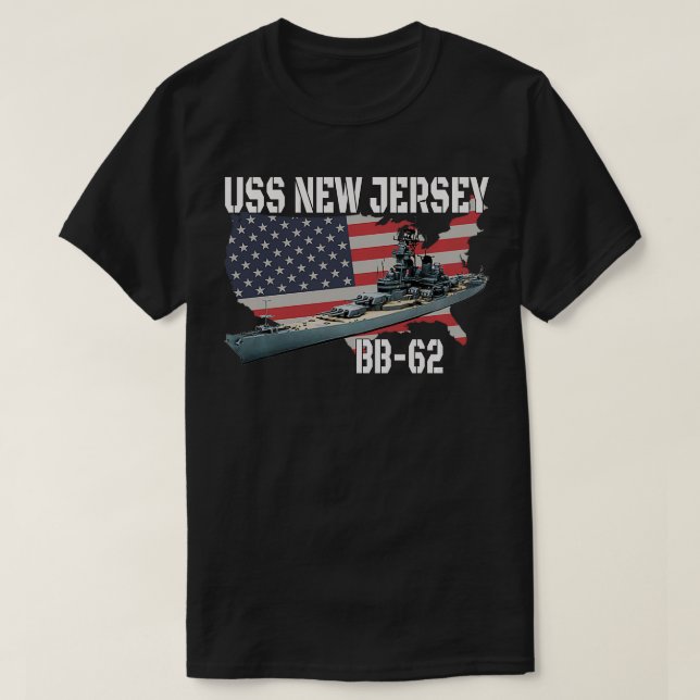 WW2 American Battleship USS New jersey B62 Warshi T Shirt (Design framsida)