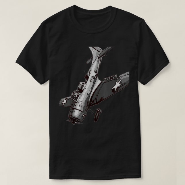 WW2 American Dive Bomber Warbird Flygplan-flygplan T Shirt (Design framsida)