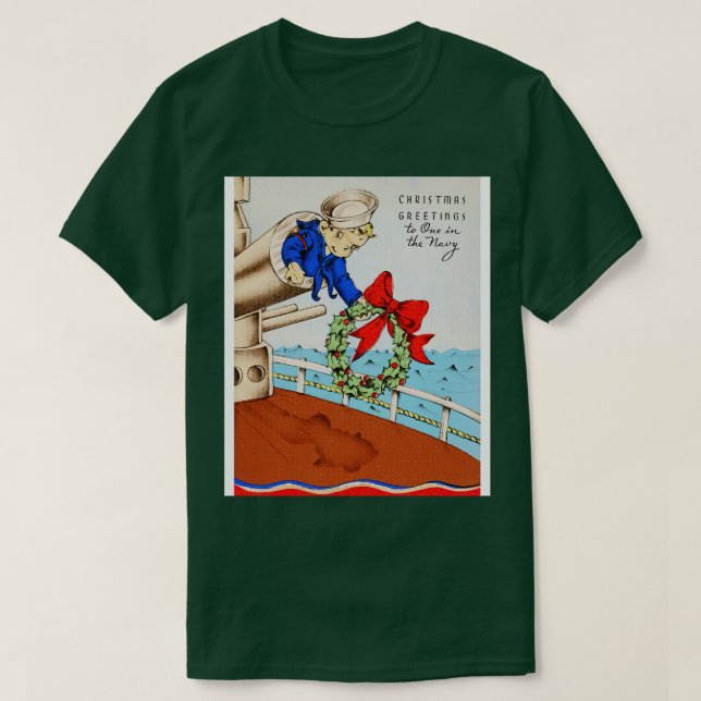WW2 American Navy Funny Sailor Boy Frakt T Shirt (Design framsida)