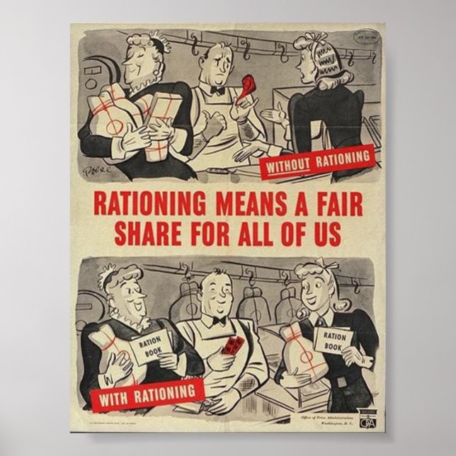 WW2 American Poster- "Rationing..." Poster (Framsidan)