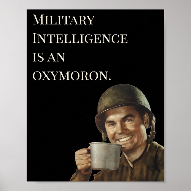 WW2-armén Guy Fab Funny Intelligence Poster (Framsidan)