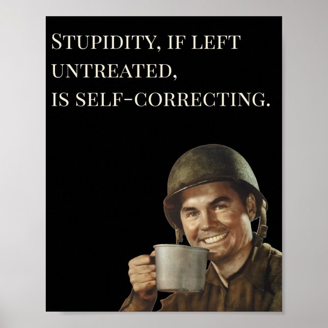 WW2 Army Guy Fab Funny Stupidity Poster (Framsidan)