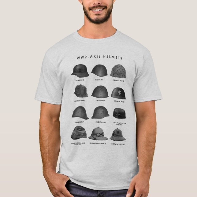 WW2 - Axis Helmets  T Shirt (Framsida)