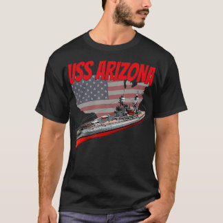 WW2 Battleshöft USS Arizona B39 Världskrig 2 Frakt T Shirt