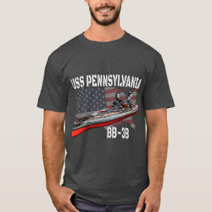 WW2 Battleshöft USS Pennsylvania BB38 Warship Vete T Shirt