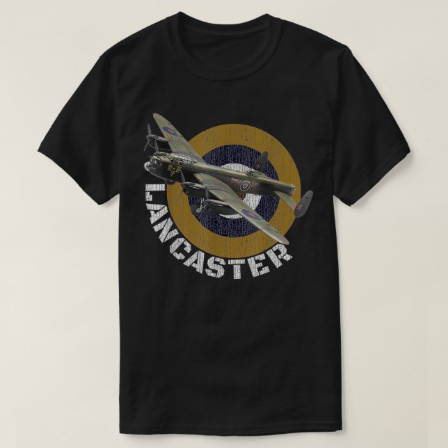 WW2 British Warcraft Lancaster Heavy Bomber Flygpl T Shirt (Design framsida)