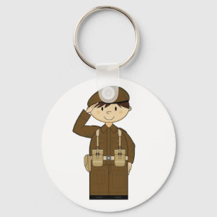 WW2 brittisk armé privata Keychain Nyckelring