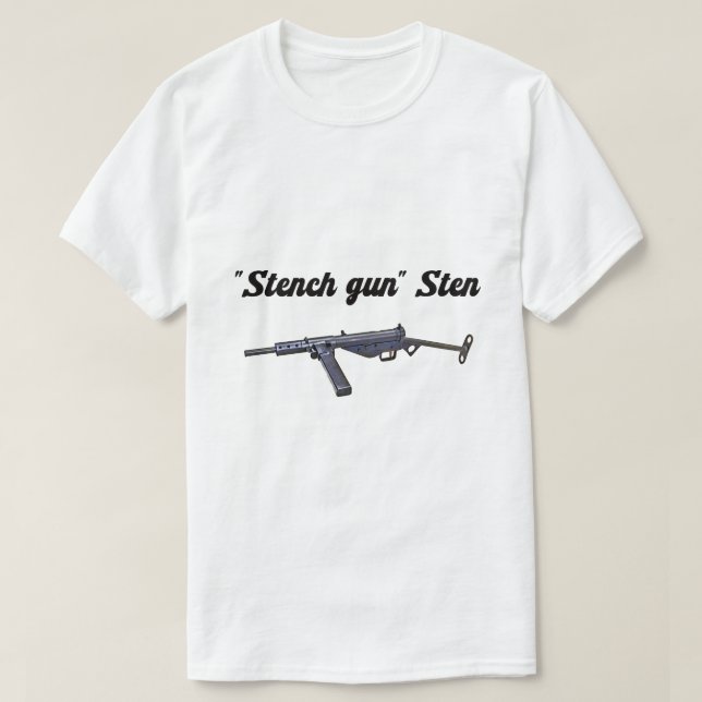 WW2 brittisk "Stench Gun" Sten MKII  T Shirt (Design framsida)
