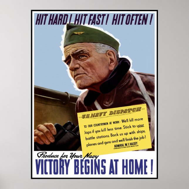 WW2 Bull Halsey Poster - Gräns (Framsidan)