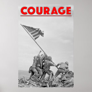 WW2 COURAGE - Battle Iwo Jima Poster