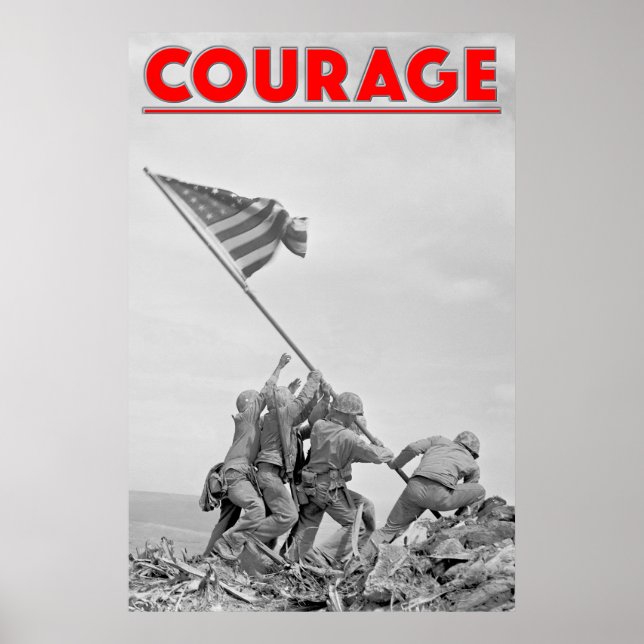 WW2 COURAGE - Battle Iwo Jima Poster (Framsidan)