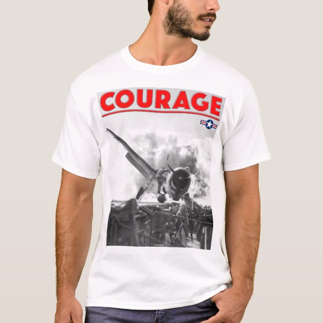 WW2 COURAGE - F6F-3 Hellcat T Shirt (Framsida)
