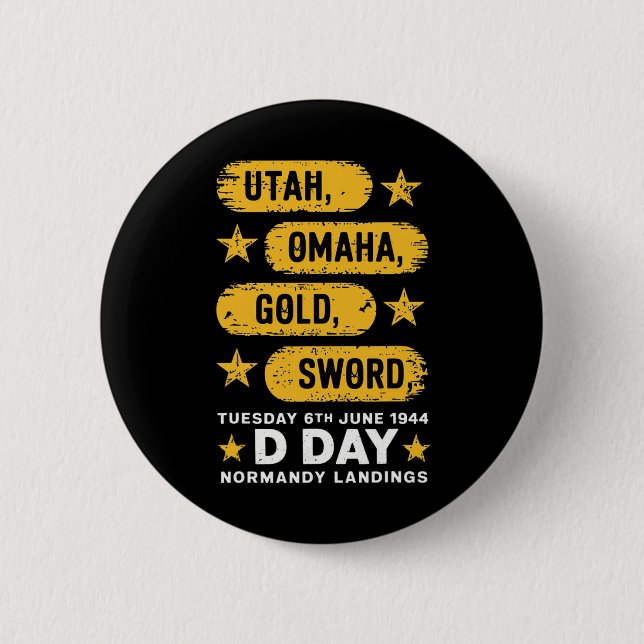 Ww2 D-dagskärmar Världskrig 2-armén Hero Normany L Knapp (Framsida)